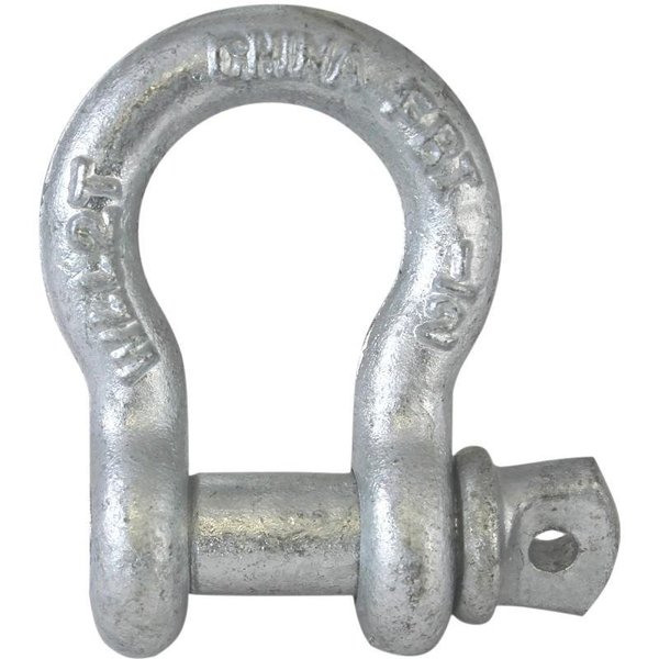 Fehr 12 Anchor Shackle, 12 in Trade, 15 ton Working Load, Commercial Grade, Steel, Galvanized 44563